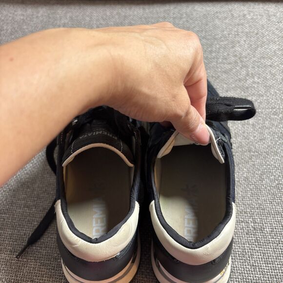 PREMIATA Conny Logo Patch Sneakers In Blue 483  Made In Italy SZ Euro 37/US 6.5 - Picture 10 of 10